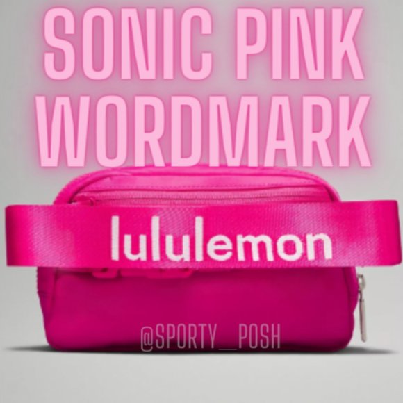 lululemon athletica Handbags - NWT Sonic Pink White Wordmark lululemon Everywhere Belt Bag